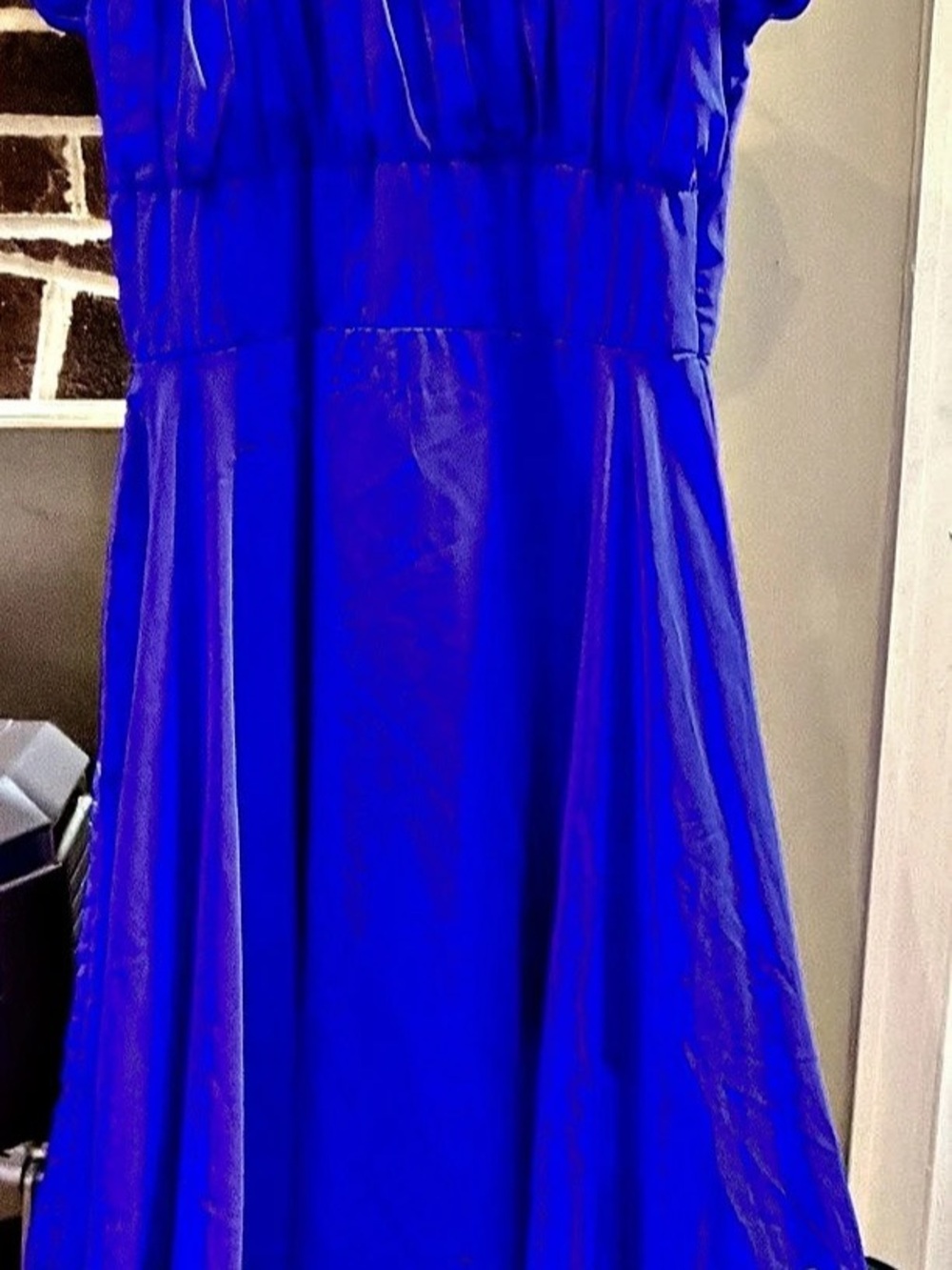 Rosella Royal Blue Chiffon Maxi Dress Mirror Detail